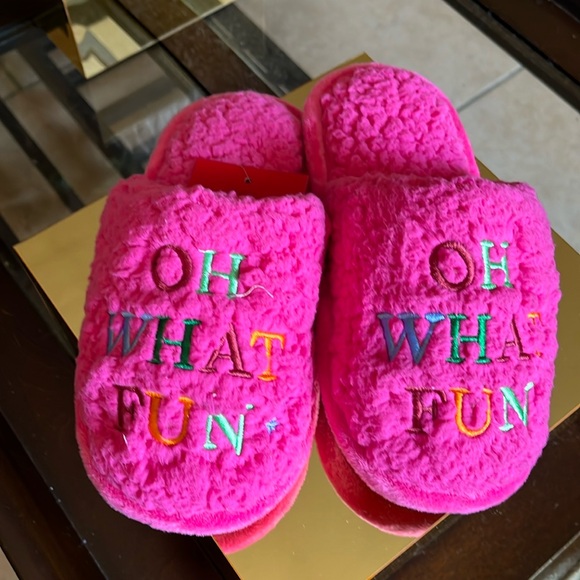 Girls Oh What Fun Holiday Slippers - Picture 1 of 5